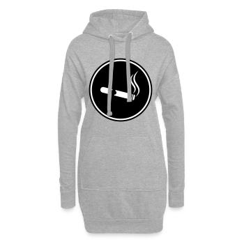 Symbole du cigare - Sweat-shirt à capuche long Femme - gris chiné - Devant