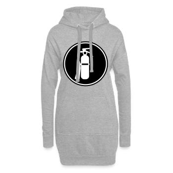 Icône extincteur - Sweat-shirt à capuche long Femme - gris chiné - Devant