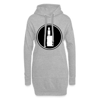 Silhouette de cigarette électronique - Sweat-shirt à capuche long Femme - gris chiné - Devant