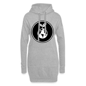 Planète Terre - Sweat-shirt à capuche long Femme - gris chiné - Devant