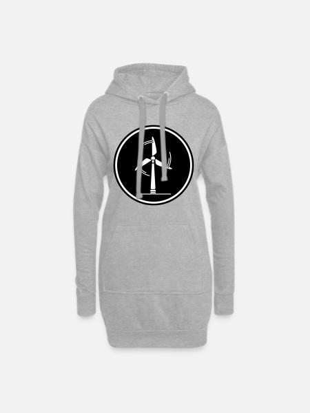 Energie Windrad - Hoodie-Kleid - Grau meliert