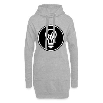 Glühbirne Symbol - Hoodie-Kleid - Grau meliert - Vorne