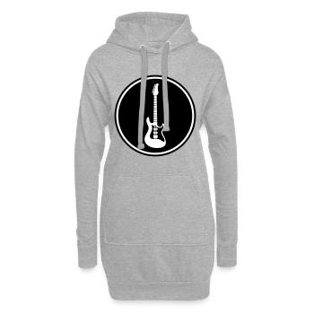 Symbole de guitare - Sweat-shirt à capuche long Femme - gris chiné - Devant