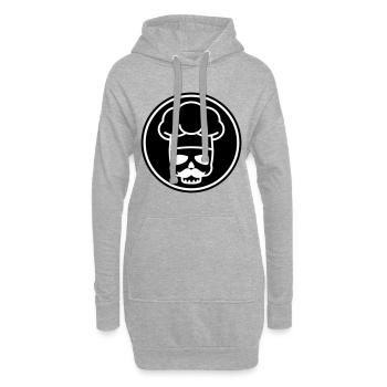 Icône du crâne de Koch - Sweat-shirt à capuche long Femme - gris chiné - Devant