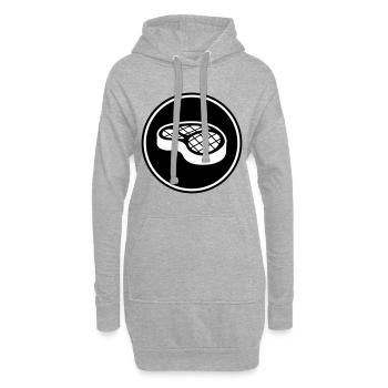 Symbole du steak de viande - Sweat-shirt à capuche long Femme - gris chiné - Devant