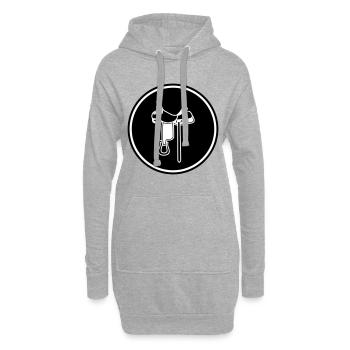 Sattel Symbol - Hoodie-Kleid - Grau meliert - Vorne