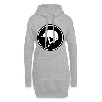 Icône de chapeau d'équitation - Sweat-shirt à capuche long Femme - gris chiné - Devant