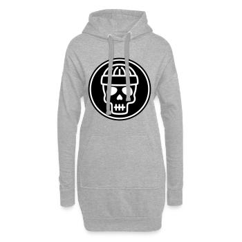 Skull kopf icon - Hoodie-Kleid - Grau meliert - Vorne