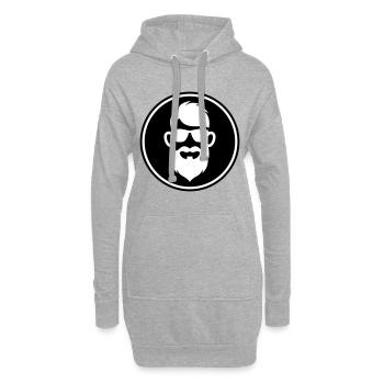 Gesicht bart symbol - Hoodie-Kleid - Grau meliert - Vorne