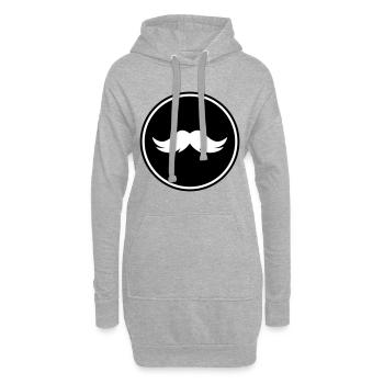 icône de moustache - Sweat-shirt à capuche long Femme - gris chiné - Devant