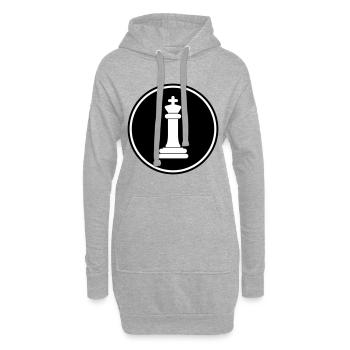 pièce d'échecs roi - Sweat-shirt à capuche long Femme - gris chiné - Devant