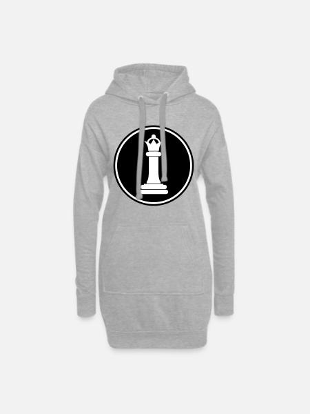 Schachfigur Königin - Hoodie-Kleid - Grau meliert