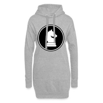 Pferd Schachfigur - Hoodie-Kleid - Grau meliert - Vorne