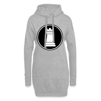 Schachfigur Turm - Hoodie-Kleid - Grau meliert - Vorne