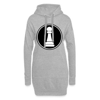 Läufer Bauer Schachfigur - Hoodie-Kleid - Grau meliert - Vorne