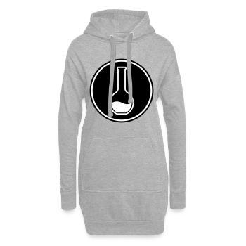 chimiste éprouvette - Sweat-shirt à capuche long Femme - gris chiné - Devant