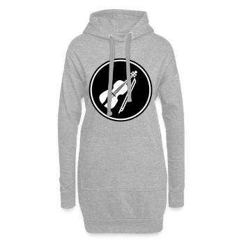 Symbole d'icône de violon - Sweat-shirt à capuche long Femme - gris chiné - Devant