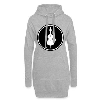 Symbole de l’icône du violon - Sweat-shirt à capuche long Femme - gris chiné - Devant
