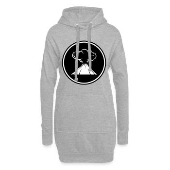 symbole d'icône de volcan - Sweat-shirt à capuche long Femme - gris chiné - Devant