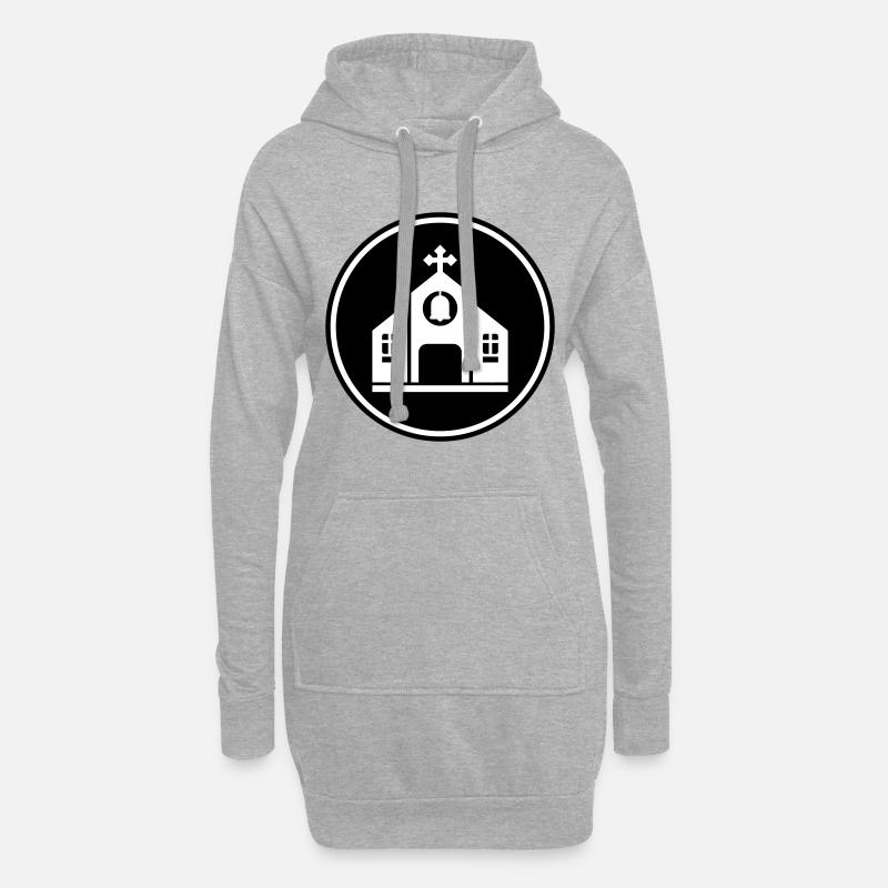 Kirche glaube - Hoodie-Kleid - Grau meliert
