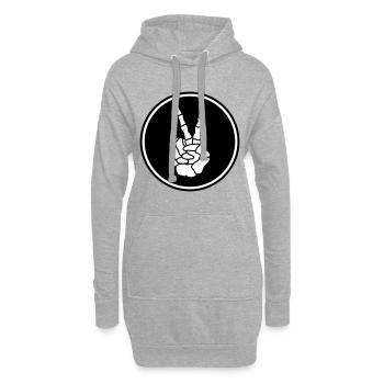 Hand frieden skelett - Hoodie-Kleid - Grau meliert - Vorne