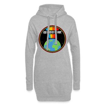 Rainbow Kiss Grafik - Hoodie-Kleid - Grau meliert - Vorne
