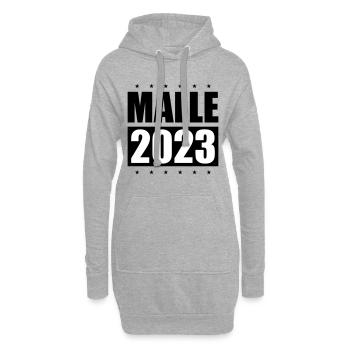 Malle 2023 - Sweat-shirt à capuche long Femme - gris chiné - Devant
