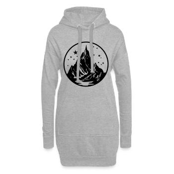 Berge Silhouette Natur Symbol - Hoodie-Kleid - Grau meliert - Vorne