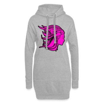 Wikinger Frau Viking Kriegerin - Hoodie-Kleid - Grau meliert - Vorne