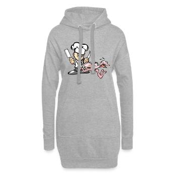 Lustiger Koch-Schluck - Hoodie-Kleid - Grau meliert - Vorne