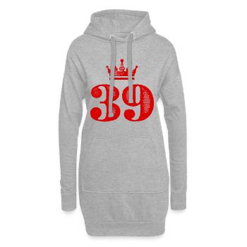 39 Couronne numérique - Sweat-shirt à capuche long Femme - gris chiné - Devant