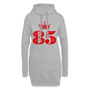 85 Couronne numérique - Sweat-shirt à capuche long Femme - gris chiné - Devant