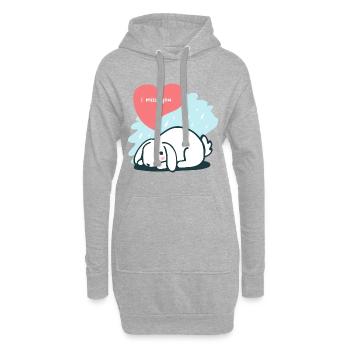 Ich vermisse dich lustige Tiere Grafik - Hoodie-Kleid - Grau meliert - Vorne