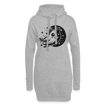 Boo Cat Drôles D’animaux - Sweat-shirt à capuche long Femme - gris chiné - Devant