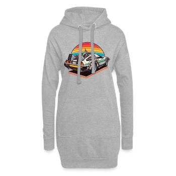 Future Car Fast Car Retro Vintage - Hoodie-Kleid - Grau meliert - Vorne