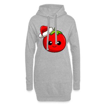 Tomate Weihnachten Comic Xmas - Hoodie-Kleid - Grau meliert - Vorne