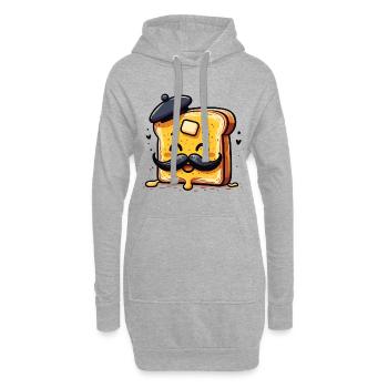 Petit-déjeuner Kawaii French Toast Lover Francophile - Sweat-shirt à capuche long Femme - gris chiné - Devant