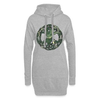 Arbre de vie celtique e 226 - Sweat-shirt à capuche long Femme - gris chiné - Devant