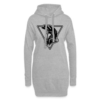 Spartaner Helm Gladiator Symbol - Hoodie-Kleid - Grau meliert - Vorne