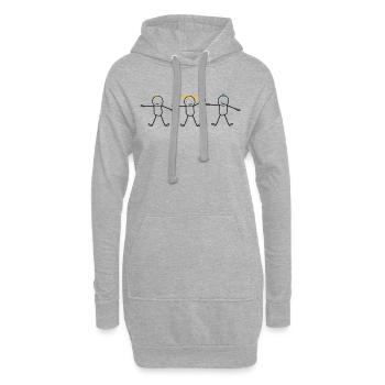 Brüder und Schwestern (anpassbare Haare) - Hoodie-Kleid - Grau meliert - Vorne