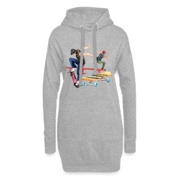 Graphique Longboard - Sweat-shirt à capuche long Femme - gris chiné - Devant