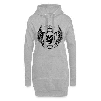 Armoiries du cœur de volleyball - Sweat-shirt à capuche long Femme - gris chiné - Devant