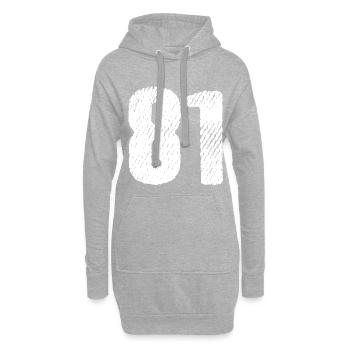 81 Zahl Trikot - Hoodie-Kleid - Grau meliert - Vorne