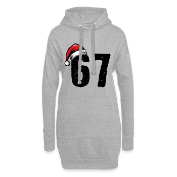 67 Numéro Noël - Sweat-shirt à capuche long Femme - gris chiné - Devant