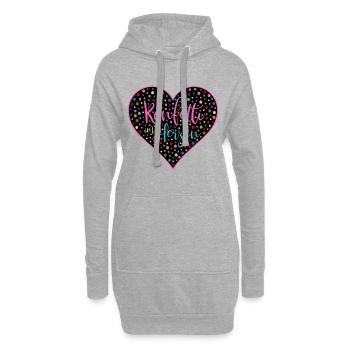 Konfetti im Herzen Fasching Herz Valentinstag - Hoodie-Kleid - Grau meliert - Vorne