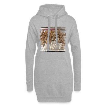 Bist du bereit für einen Insekten-Snack? - Hoodie-Kleid - Grau meliert - Vorne