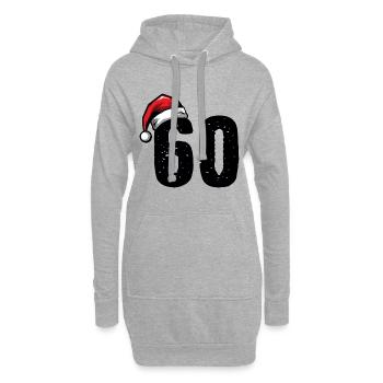 60 Numéro Noël - Sweat-shirt à capuche long Femme - gris chiné - Devant