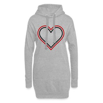 Herz Symbol Design - Hoodie-Kleid - Grau meliert - Vorne
