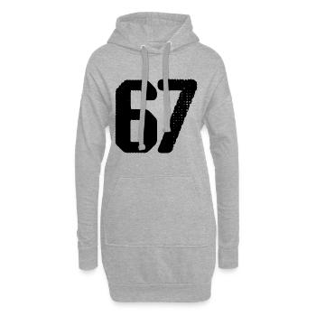 67 Zahl Trikot - Hoodie-Kleid - Grau meliert - Vorne