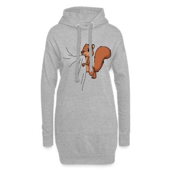 Morsures d’écureuil l’écureuil affamé mange - Sweat-shirt à capuche long Femme - gris chiné - Devant